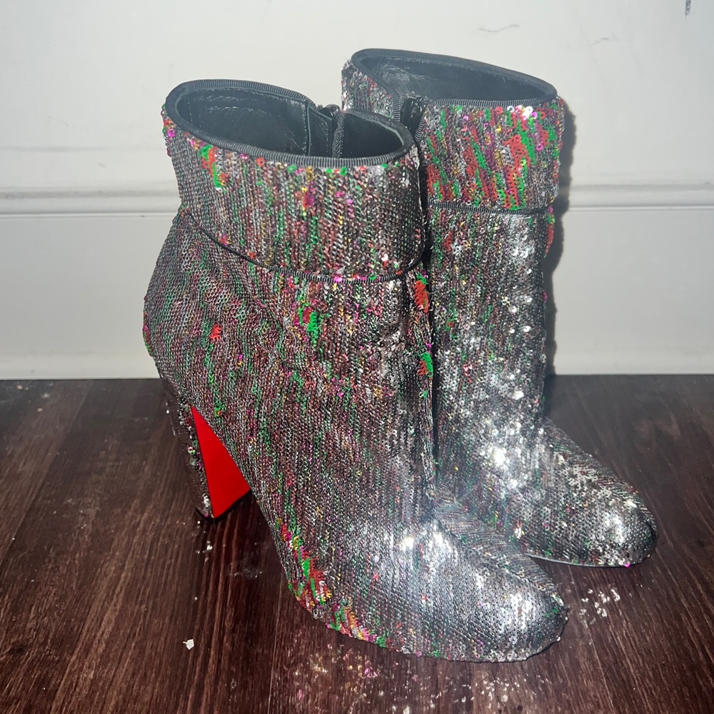 Sequin Louboutin booties
